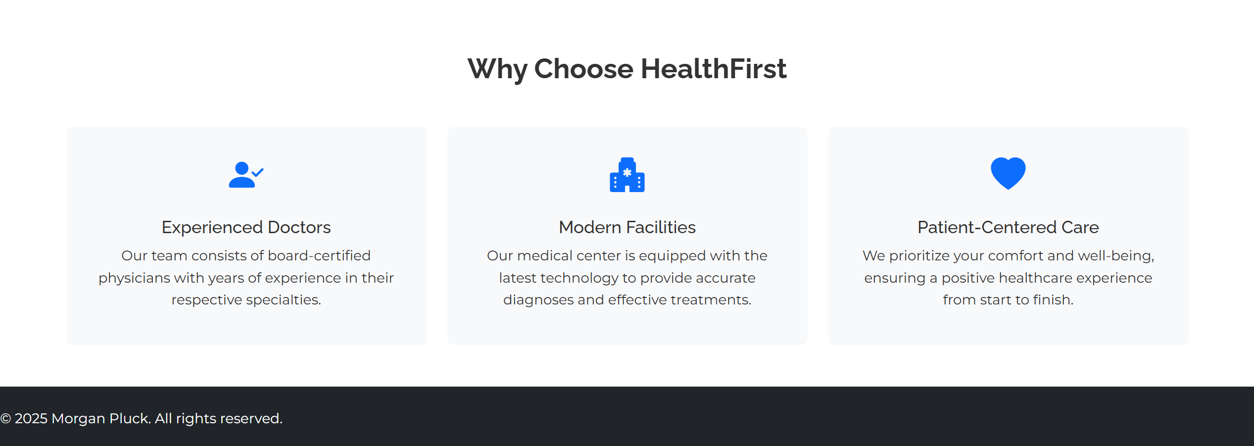 HealthFirst Frontend Mockup screenshot