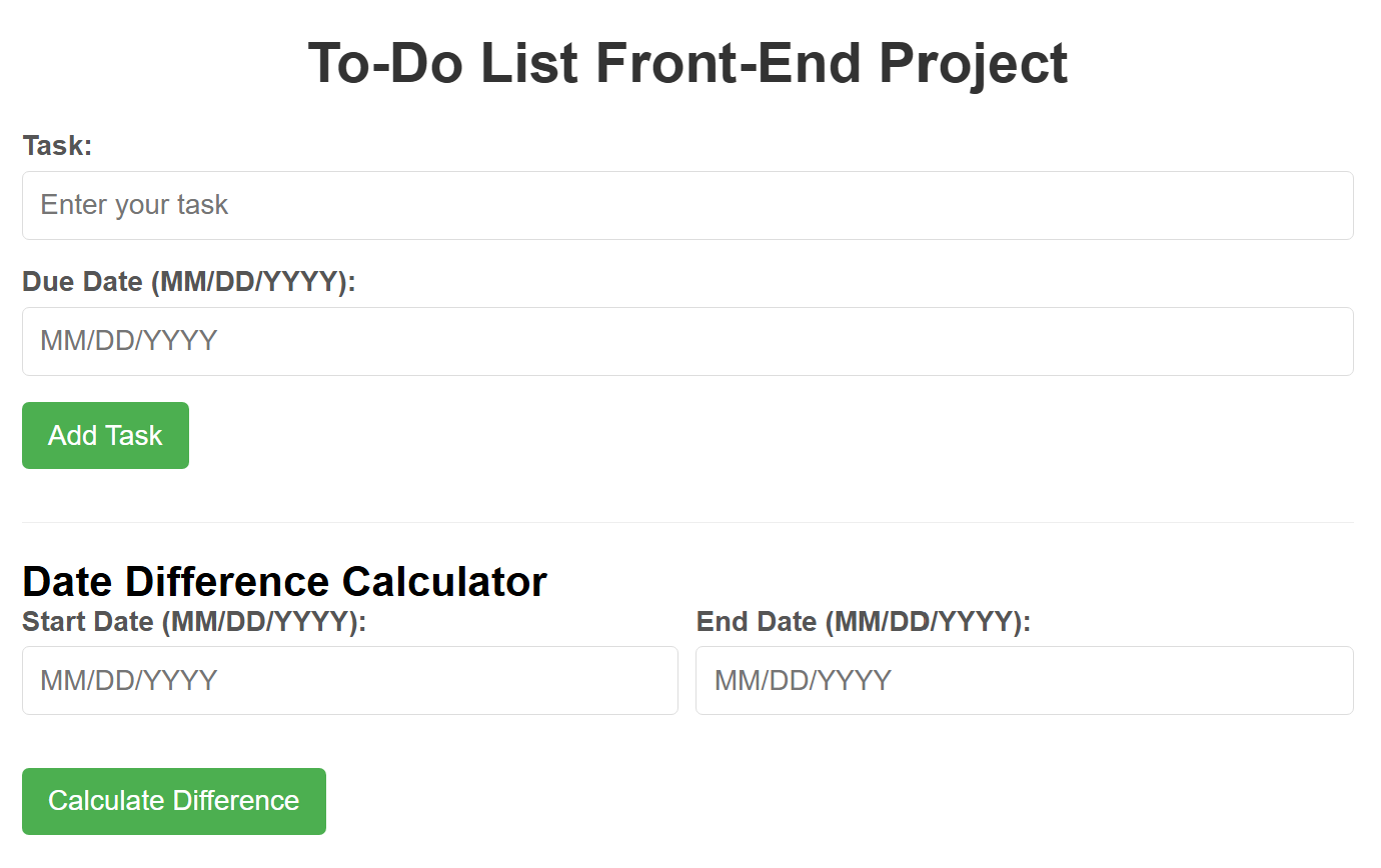 Mockup To-Do List screenshot